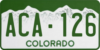 CO license plate ACA126