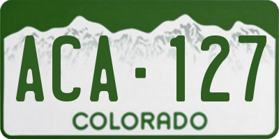 CO license plate ACA127