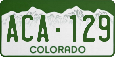 CO license plate ACA129