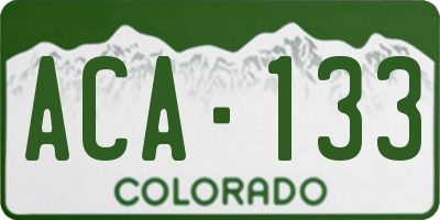 CO license plate ACA133