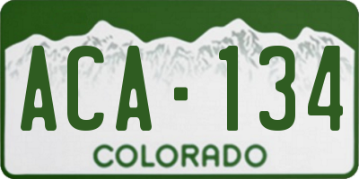 CO license plate ACA134