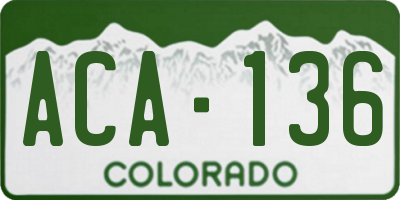 CO license plate ACA136