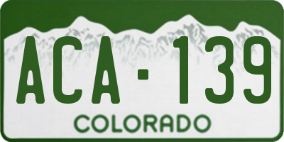 CO license plate ACA139