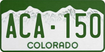 CO license plate ACA150