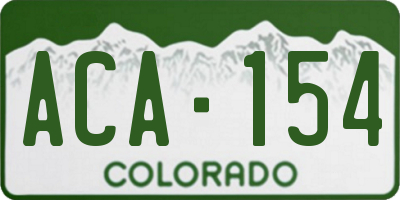 CO license plate ACA154