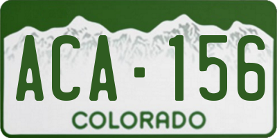 CO license plate ACA156