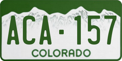 CO license plate ACA157