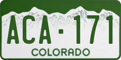CO license plate ACA171