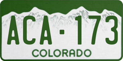 CO license plate ACA173