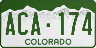 CO license plate ACA174