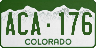 CO license plate ACA176