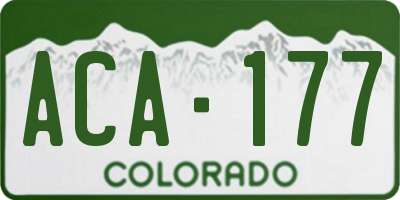 CO license plate ACA177