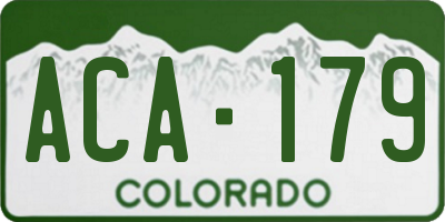 CO license plate ACA179