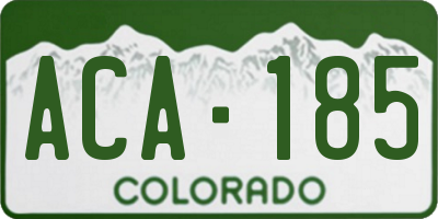 CO license plate ACA185