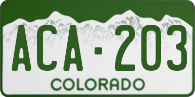 CO license plate ACA203