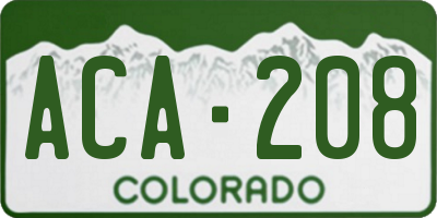CO license plate ACA208