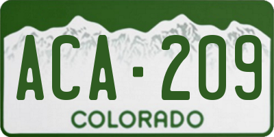 CO license plate ACA209