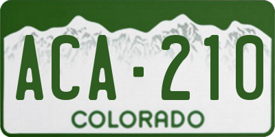 CO license plate ACA210