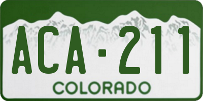 CO license plate ACA211