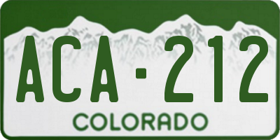 CO license plate ACA212