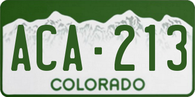 CO license plate ACA213