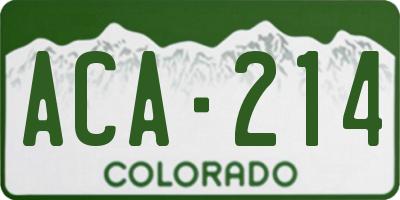 CO license plate ACA214