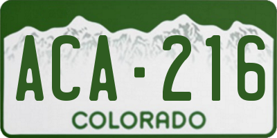 CO license plate ACA216