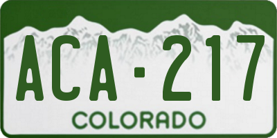 CO license plate ACA217