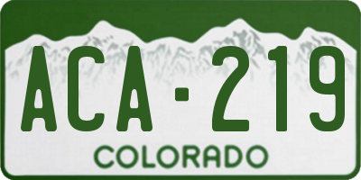 CO license plate ACA219