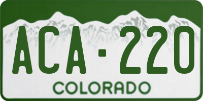 CO license plate ACA220