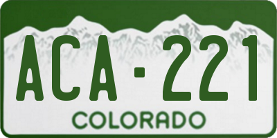 CO license plate ACA221
