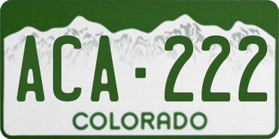 CO license plate ACA222