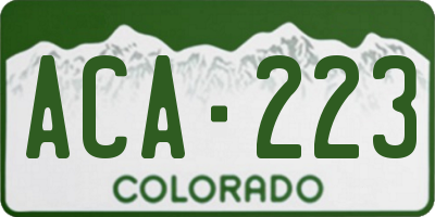 CO license plate ACA223