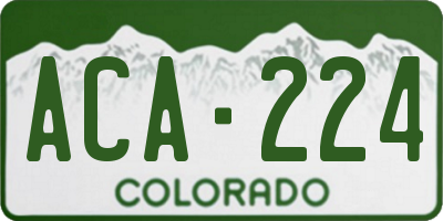 CO license plate ACA224