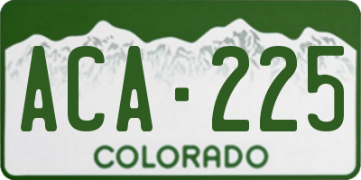 CO license plate ACA225