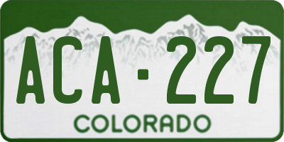 CO license plate ACA227