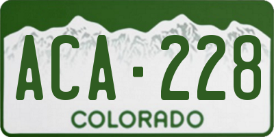 CO license plate ACA228