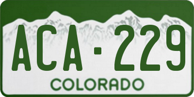 CO license plate ACA229