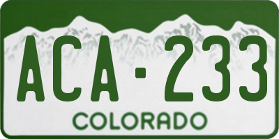 CO license plate ACA233