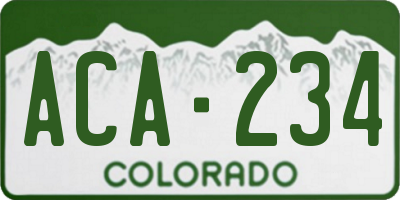 CO license plate ACA234