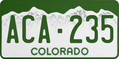 CO license plate ACA235