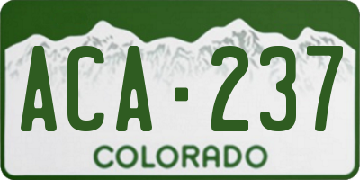 CO license plate ACA237