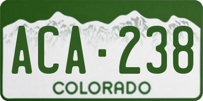 CO license plate ACA238