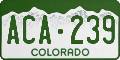 CO license plate ACA239