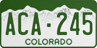 CO license plate ACA245
