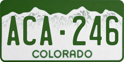 CO license plate ACA246