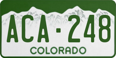 CO license plate ACA248