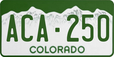 CO license plate ACA250