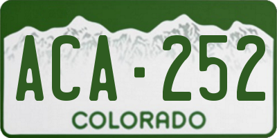 CO license plate ACA252