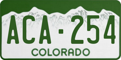 CO license plate ACA254